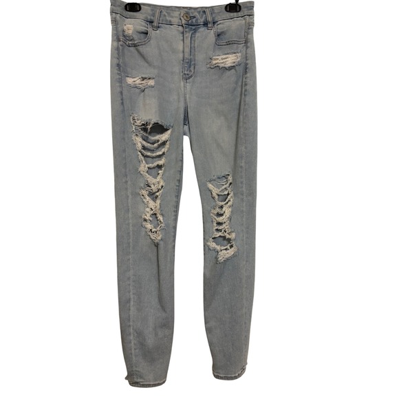 American Eagle Outfitters Denim - American Eagle Curvy Hi-Rise Jegging Ripped Distressed Jeans Size 10‎ 27" Waist
